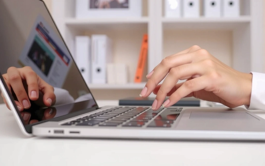 A person typing on a laptop, representing user responsibilities and account management.